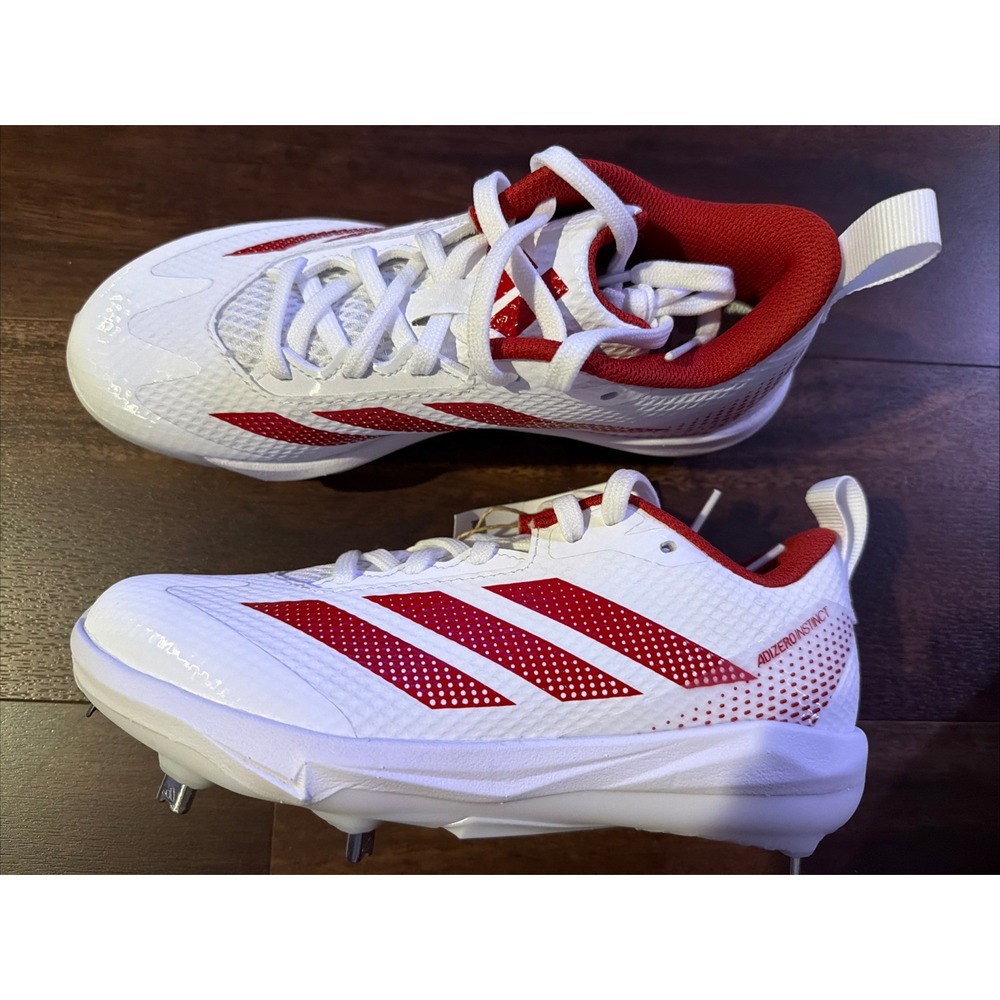 New Adidas Womens Adizero Instinct 2.0 Softball Cleats Size 5.5 White Red